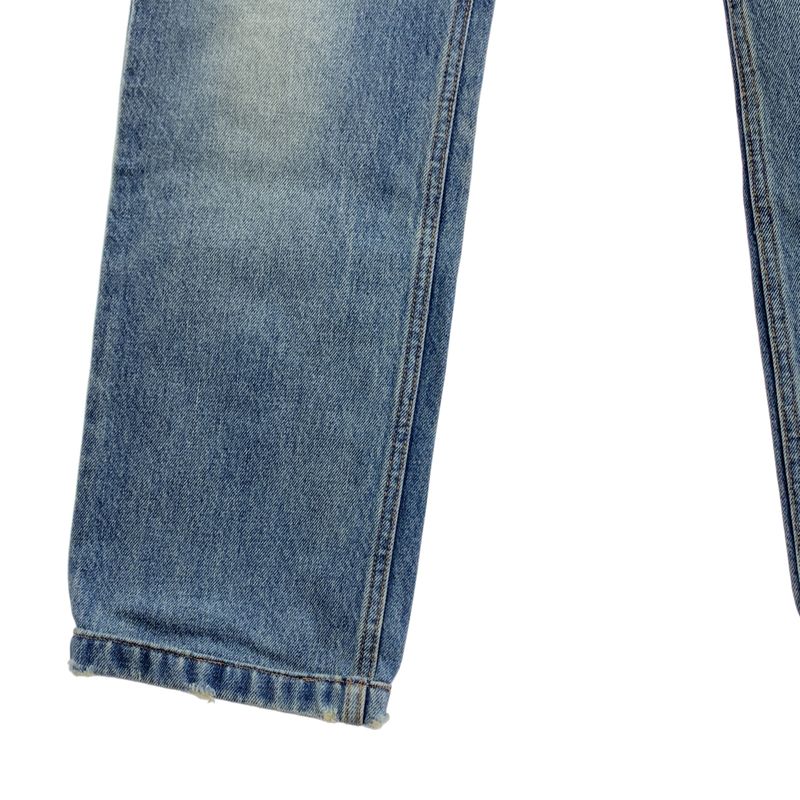 BALENCIAGA | 2021 | Distressed Denim Button Fly Pants | 25 | Indigo | Women's