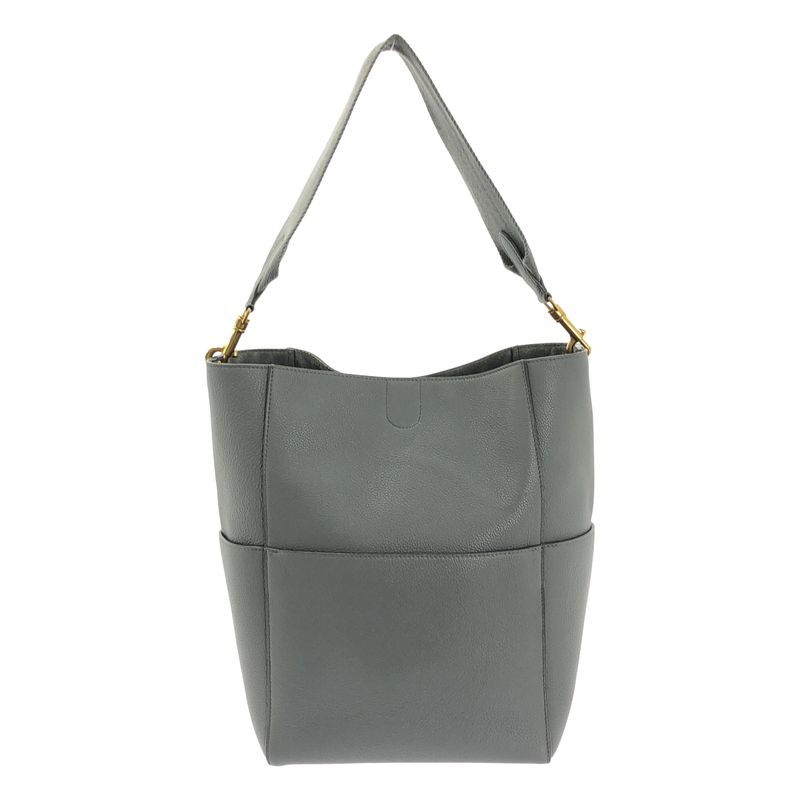 CELINE | Sangle Bucket Medium Leather Shoulder Bag | Gray | Ladies