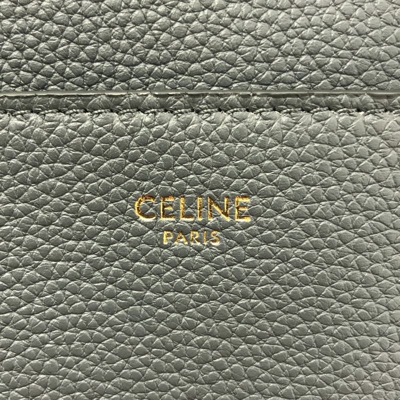 CELINE | Sangle Bucket Medium Leather Shoulder Bag | Gray | Ladies