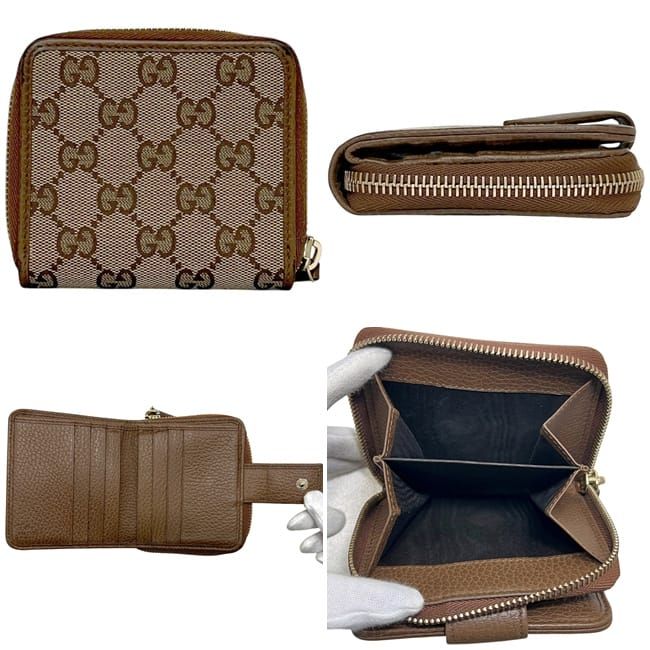 Gucci Bifold Wallet Beige Brown GG Canvas