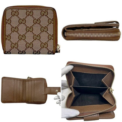 Gucci Bifold Wallet Beige Brown GG Canvas