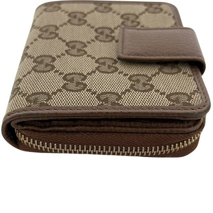 Gucci Bifold Wallet Beige Brown GG Canvas