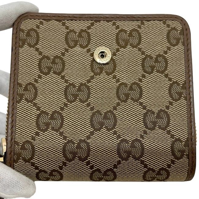 Gucci Bifold Wallet Beige Brown GG Canvas