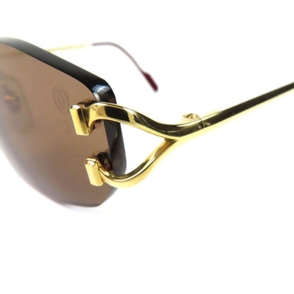 Cartier 2C Decor Two Point Rimless Sunglasses Gold Bold - 22 135 Demo Lens
