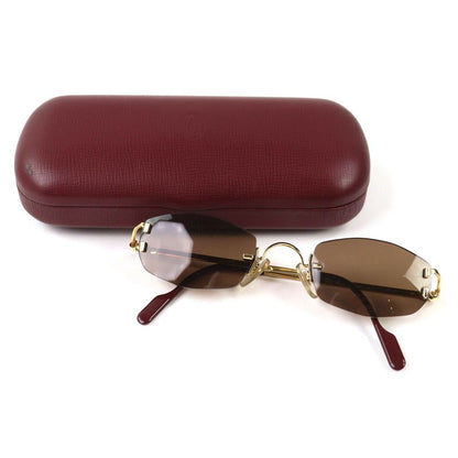 Cartier 2C Decor Two Point Rimless Sunglasses Gold Bold - 22 135 Demo Lens