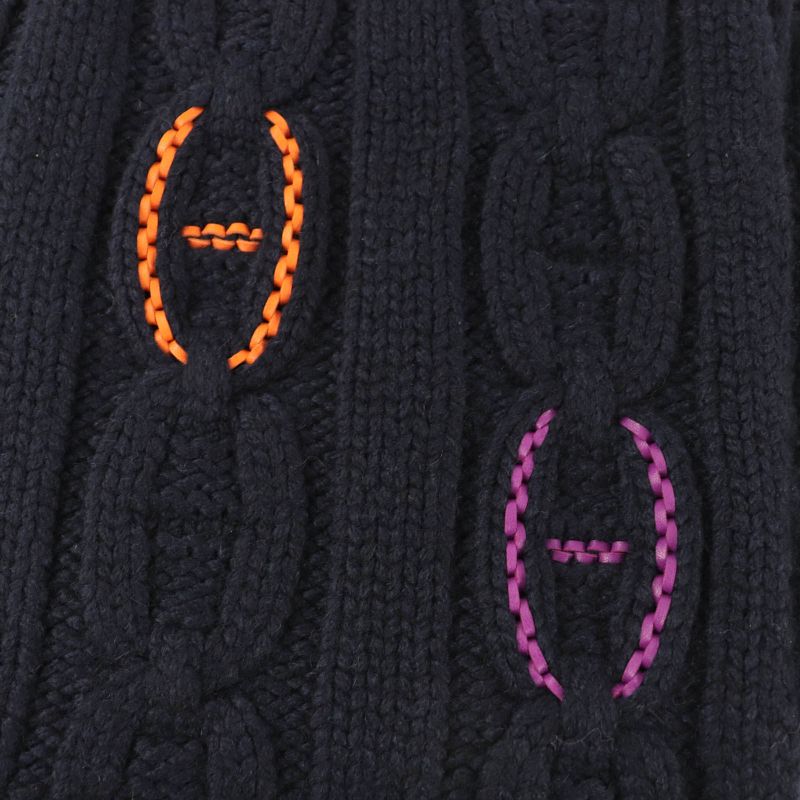 HERMES Tri-maillon 100% Cashmere Anyo Link Lamb Leather Chaine D'ancre Knitted