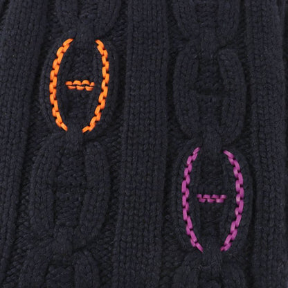 HERMES Tri-maillon 100% Cashmere Anyo Link Lamb Leather Chaine D'ancre Knitted