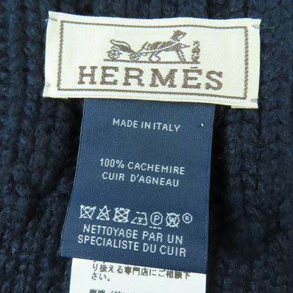 HERMES Tri-maillon 100% Cashmere Anyo Link Lamb Leather Chaine D'ancre Knitted