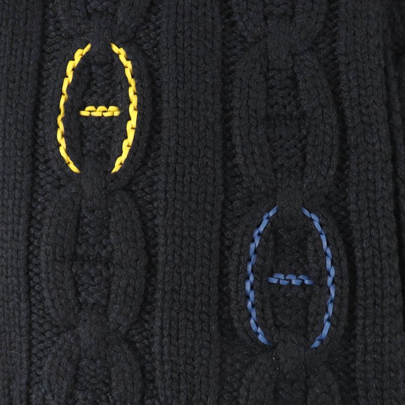 HERMES Tri-maillon 100% Cashmere Anyo Link Lamb Leather Chaine D'ancre Knitted