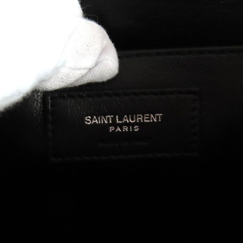 Saint Laurent Paris Mal688253 Yslmonogram Velvet Shoulder Bag Black Silver-hardw