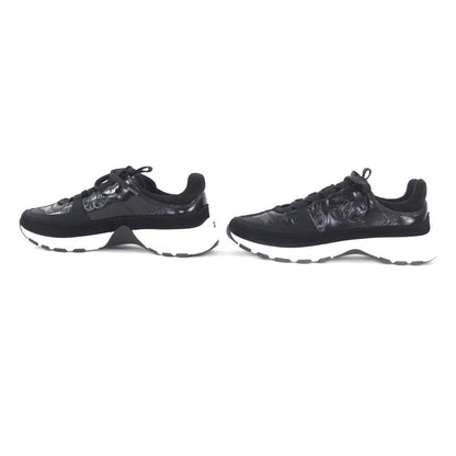 CHANEL G46609 Coco Mark Leather Low Cut Sneakers - Black White 37 Boxes