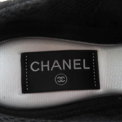 CHANEL G46609 Coco Mark Leather Low Cut Sneakers - Black White 37 Boxes