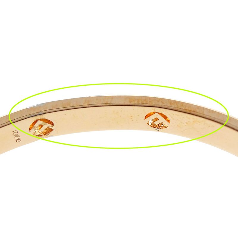 FENDI Bracelet Women's Brand Rhinestone F Is FENDI Bracelet Pink Gold L Size