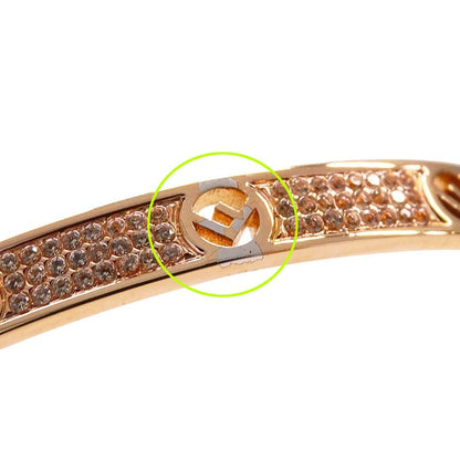FENDI Bracelet Women's Brand Rhinestone F Is FENDI Bracelet Pink Gold L Size