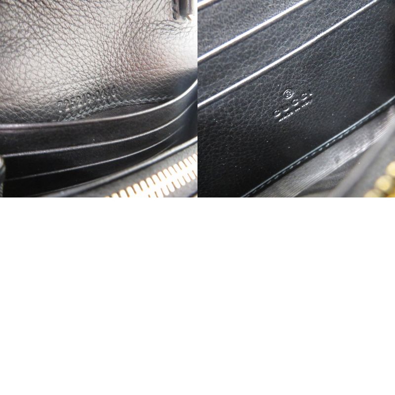 GUCCI Chain Wallet Blondie 725219 Leather Black Bifold Wallet 1206 GUCCI