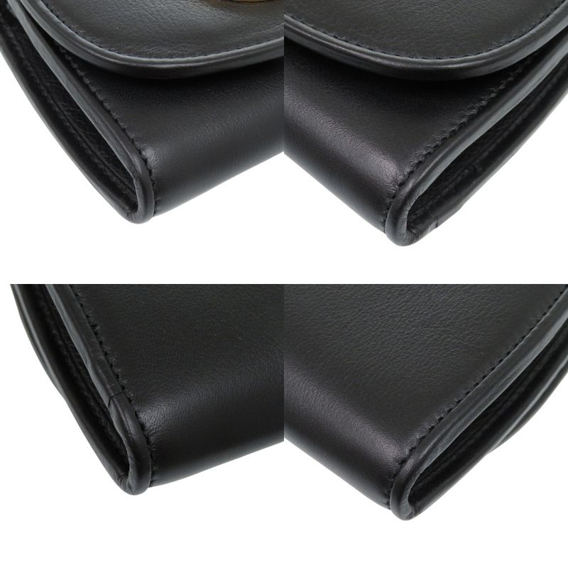 GUCCI Chain Wallet Blondie 725219 Leather Black Bifold Wallet 1206 GUCCI
