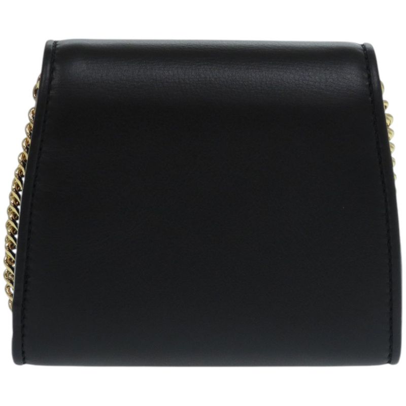 GUCCI Chain Wallet Blondie 725219 Leather Black Bifold Wallet 1206 GUCCI