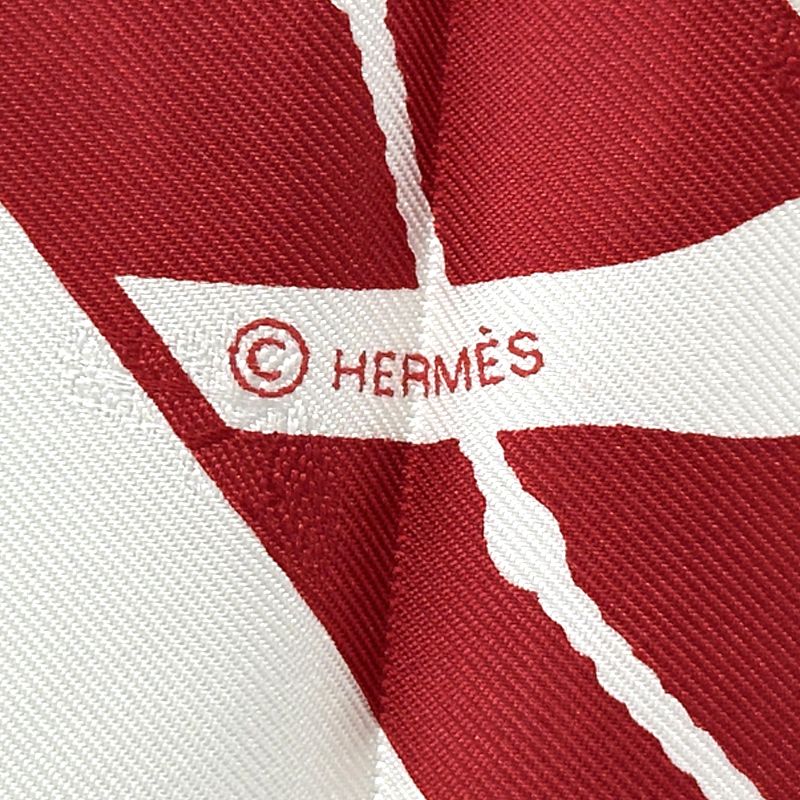 HERMES Scarf Carre 90 Clic Clac Clic Clac Women's Brand Silk Red White Horse