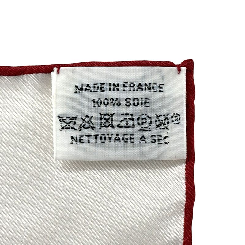 HERMES Scarf Carre 90 Clic Clac Clic Clac Women's Brand Silk Red White Horse