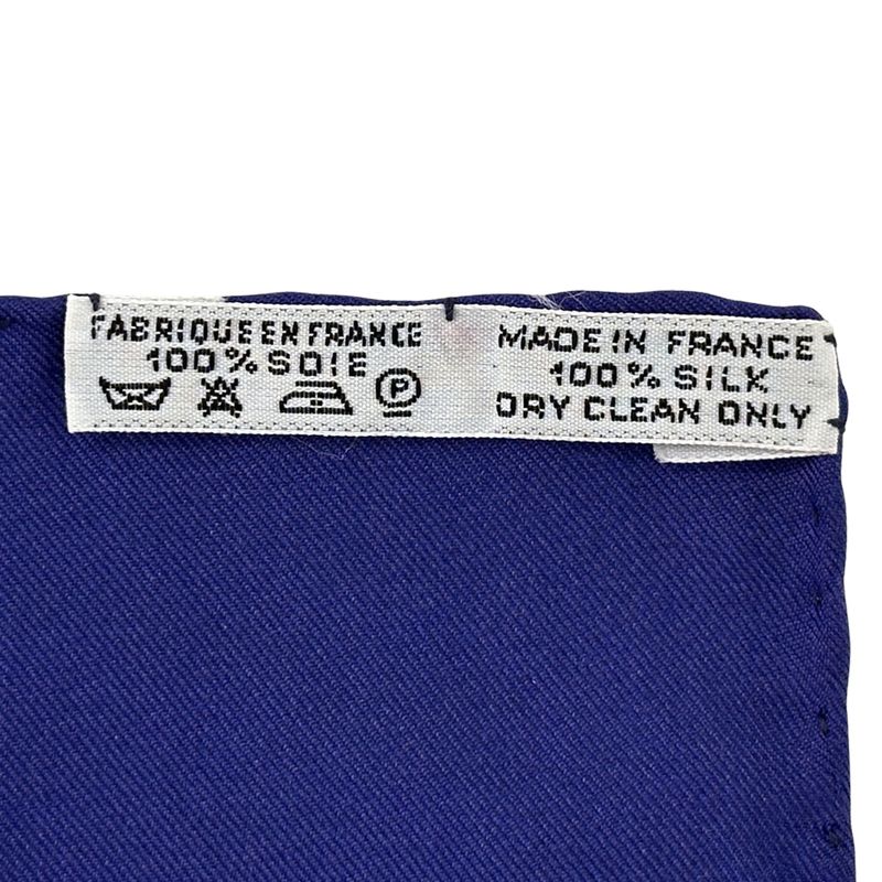 HERMES Scarf Carre 90 ART Des Steppes Step Art Ladies Brand Silk Navy Multicolor