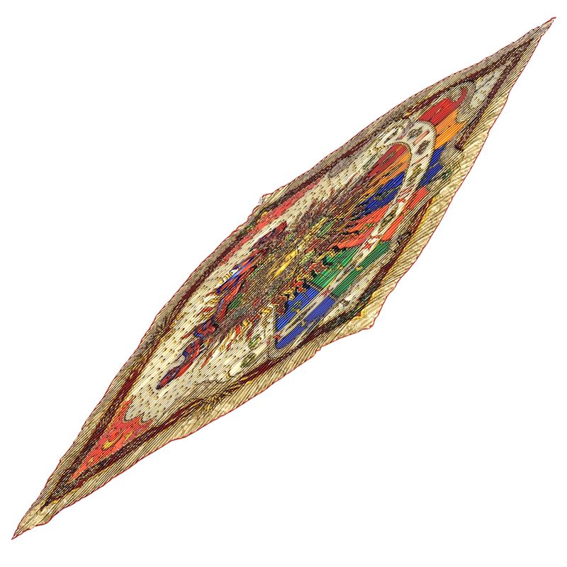 HERMES Scarf Pleated Carre Carpe DIEM Enjoy Your Day Women's Brand Silk Beige