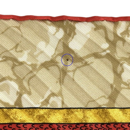 HERMES Scarf Pleated Carre Carpe DIEM Enjoy Your Day Women's Brand Silk Beige