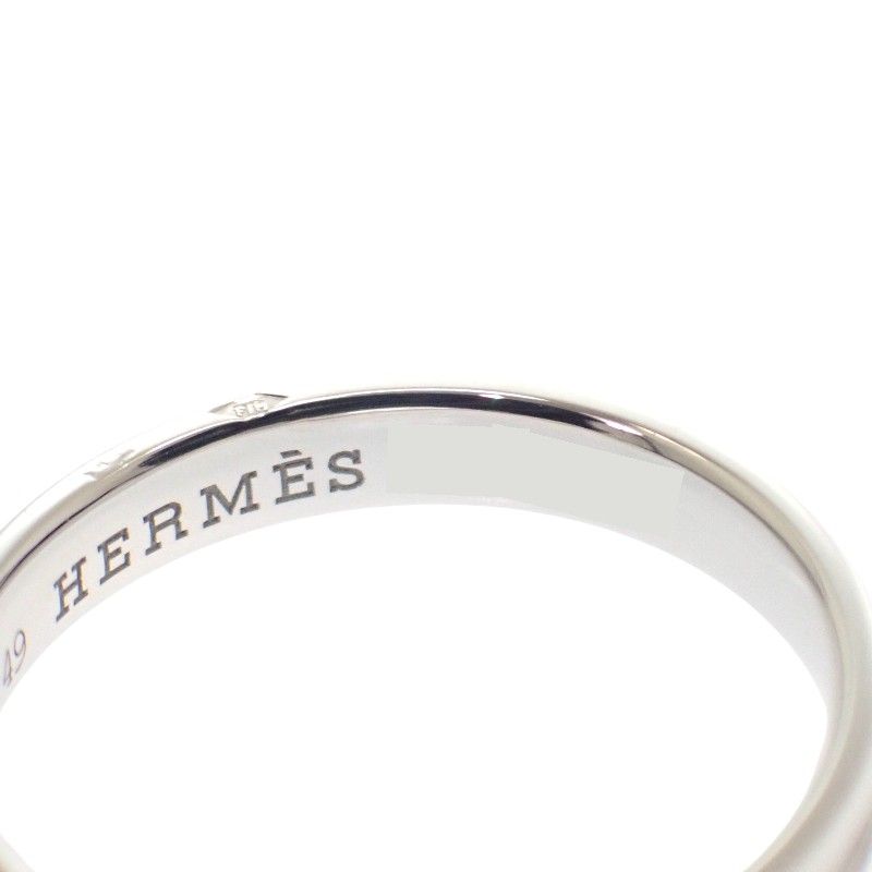HERMES Empreinte No 9 Ring 18kwhite Gold 18K White Gold #49 Women's