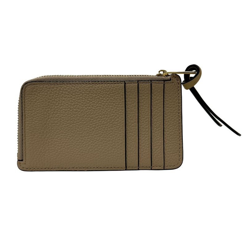 LOEWE Wallet Ladies Brand Anagram Coin Case Leather Fragment Case Greige Yellow