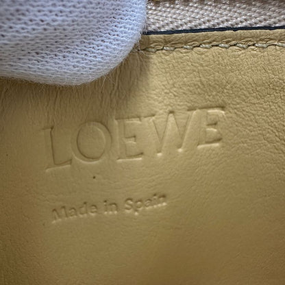 LOEWE Wallet Ladies Brand Anagram Coin Case Leather Fragment Case Greige Yellow