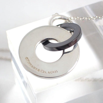 Tiffany & Co 925 Titanium Interlocking Necklace J132-1
