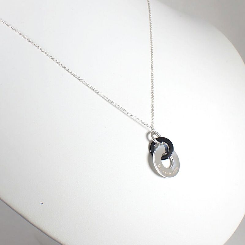 Tiffany & Co 925 Titanium Interlocking Necklace J132-1