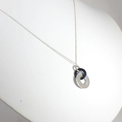 Tiffany & Co 925 Titanium Interlocking Necklace J132-1