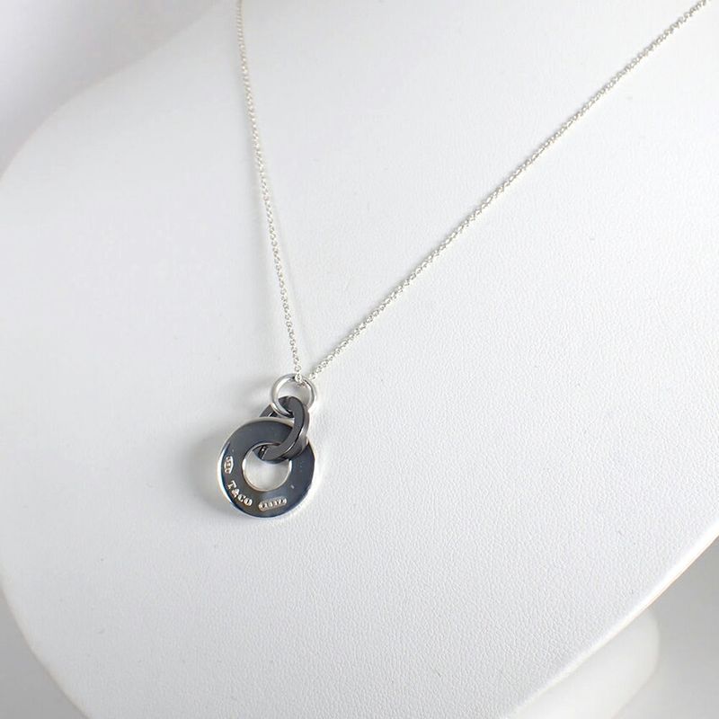 Tiffany & Co 925 Titanium Interlocking Necklace J132-1