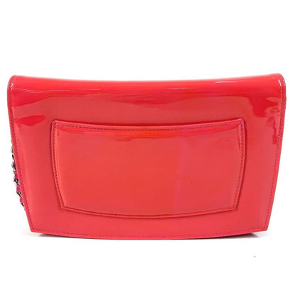 CHANEL Long Wallet Chain Wallet Patent Leather Pink