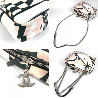 CHANEL Shoulder Bag LA Pausa Leather Canvas Pink