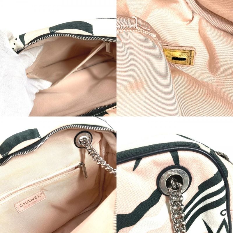 CHANEL Shoulder Bag LA Pausa Leather Canvas Pink