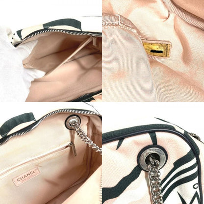 CHANEL Shoulder Bag LA Pausa Leather Canvas Pink