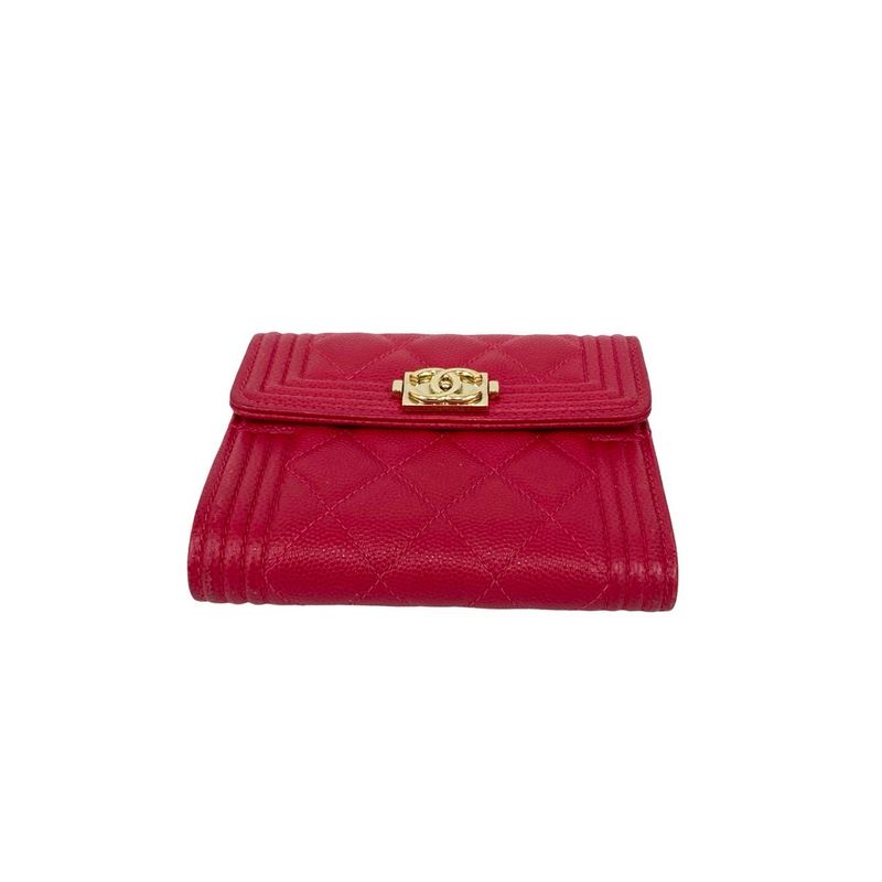 Seal No 23 CHANEL Beautiful CHANEL Coco Mark Caviar Skin Trifold Wallet Mini