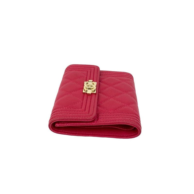 Seal No 23 CHANEL Beautiful CHANEL Coco Mark Caviar Skin Trifold Wallet Mini
