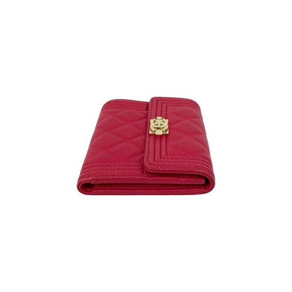 Seal No 23 CHANEL Beautiful CHANEL Coco Mark Caviar Skin Trifold Wallet Mini