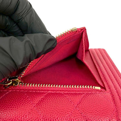 Seal No 23 CHANEL Beautiful CHANEL Coco Mark Caviar Skin Trifold Wallet Mini