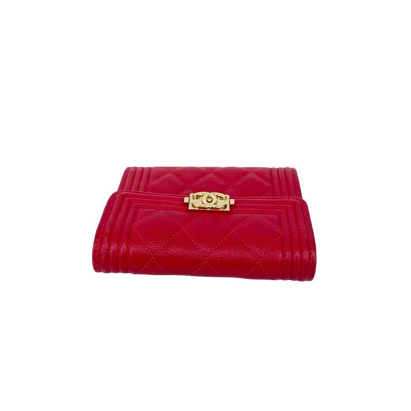Seal No 23 CHANEL Beautiful CHANEL Coco Mark Caviar Skin Trifold Wallet Mini