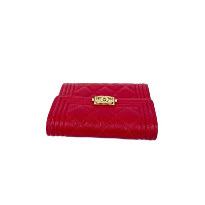 Seal No 23 CHANEL Beautiful CHANEL Coco Mark Caviar Skin Trifold Wallet Mini