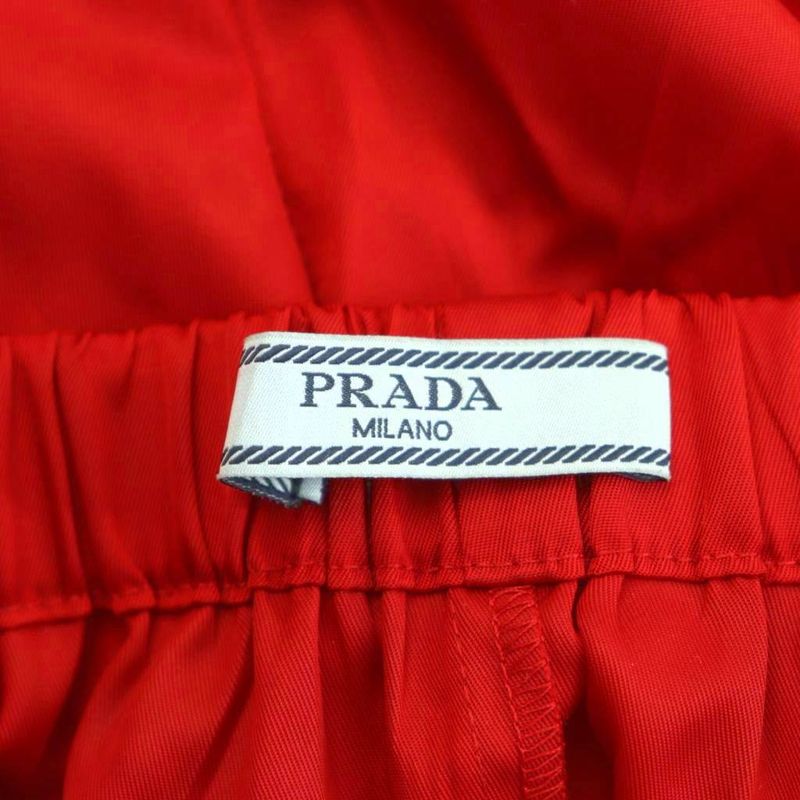 PRADA 22h745 Side Rubber Logo Nylon Pants Joga Pants 38S Red ES - OS - SH