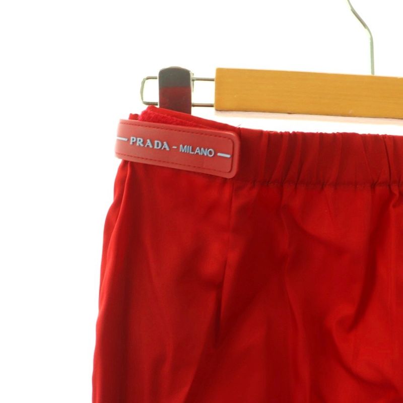 PRADA 22h745 Side Rubber Logo Nylon Pants Joga Pants 38S Red ES - OS - SH