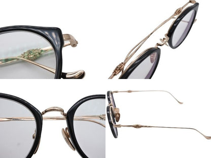 Chrome Hearts Dig Big Sunglasses Eyewear 45 Floral Cross Black Gold — view 4