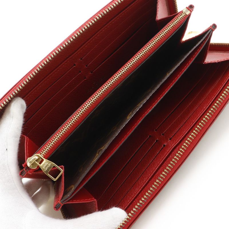 Louis Vuitton Zippi Wallet Retiro M61854 Monogram Canvas Threes Brown Red