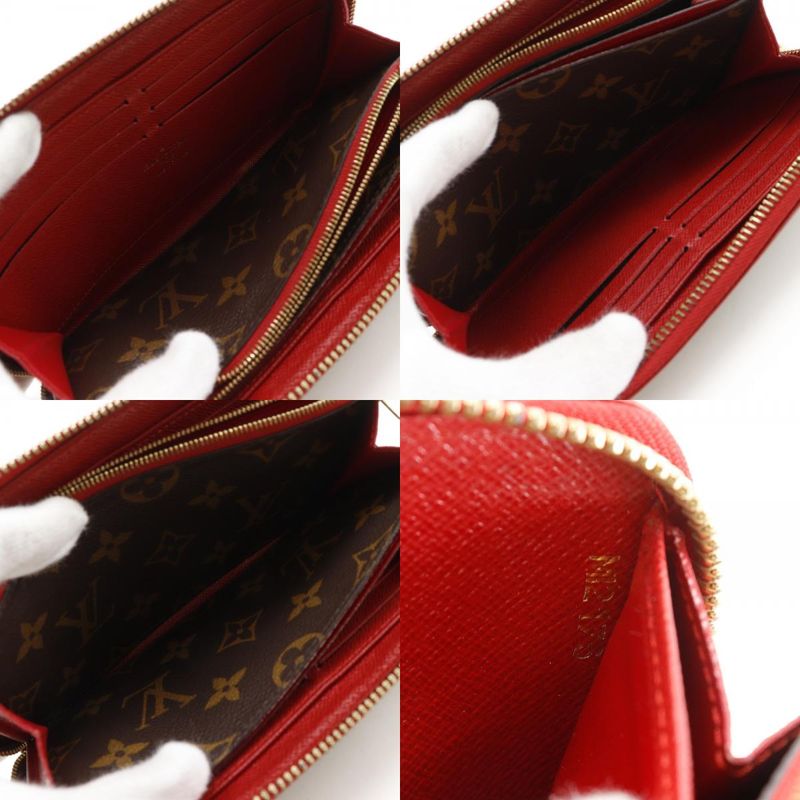 Louis Vuitton Zippi Wallet Retiro M61854 Monogram Canvas Threes Brown Red