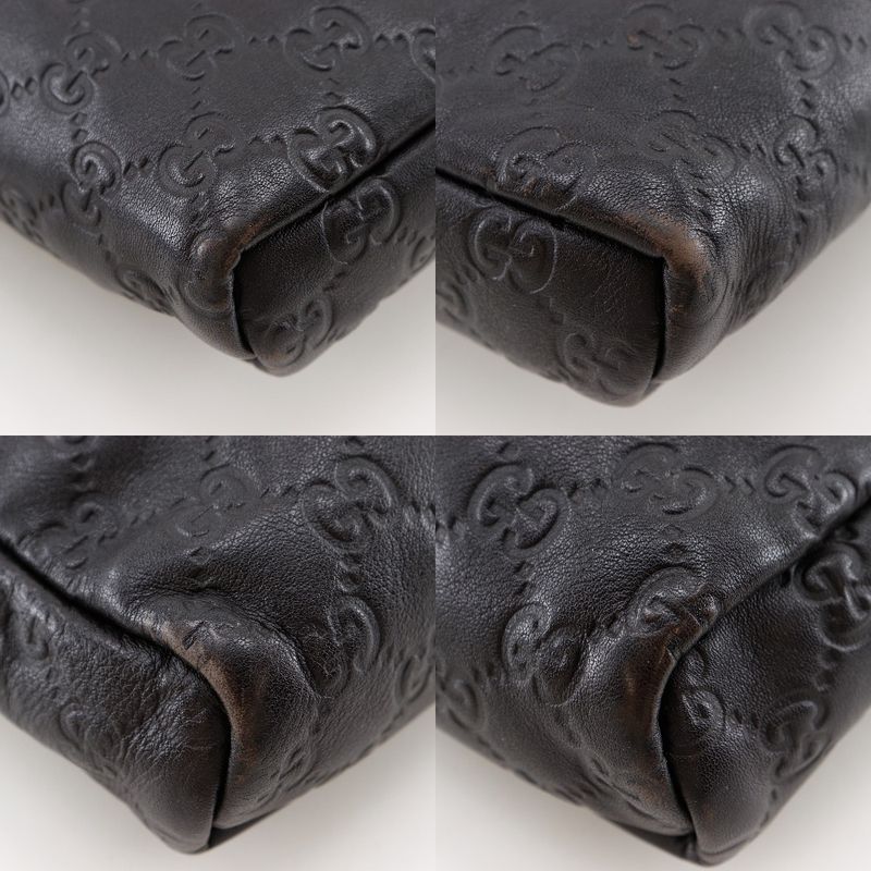GUCCI GG 223666 Shima Leather Brown Unisex Shoulder Bag