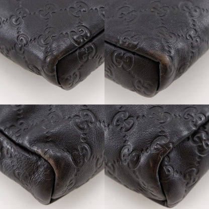 GUCCI GG 223666 Shima Leather Brown Unisex Shoulder Bag